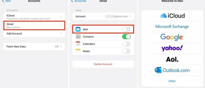 add en email account on iPhone